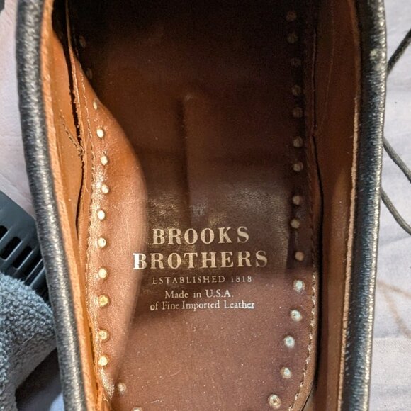 Brooks Brothers Black Leather Cap Toe Derby Oxford Dress Shoes Men Size 8.5 main image 8